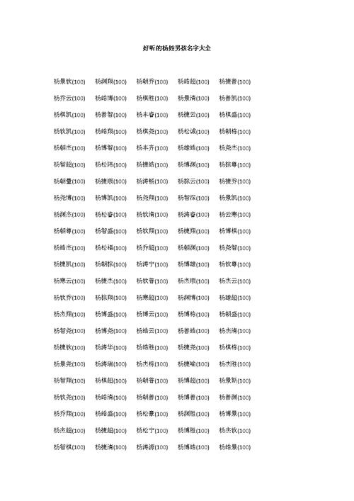 2015杨性男孩取名字 <font color='red'>杨氏</font>男孩取名中间开字