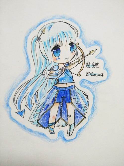 射手星座<font color='red'>娃娃</font>简笔画 画双重射手