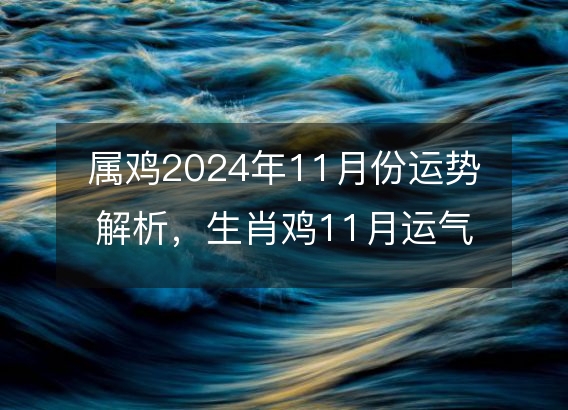 属鸡2024年11月份运势解析,生肖鸡11月运气好吗