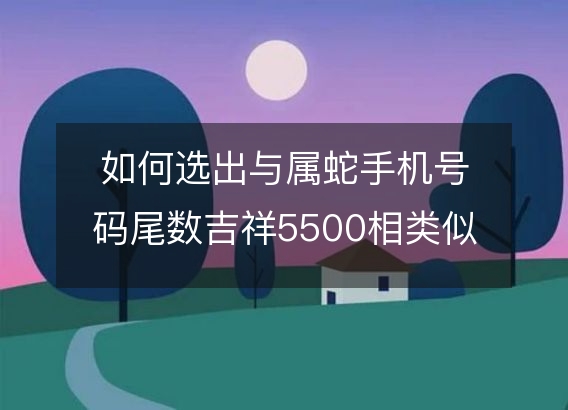 如何选出与属蛇手机号码尾数吉祥5500相类似的招财号码?